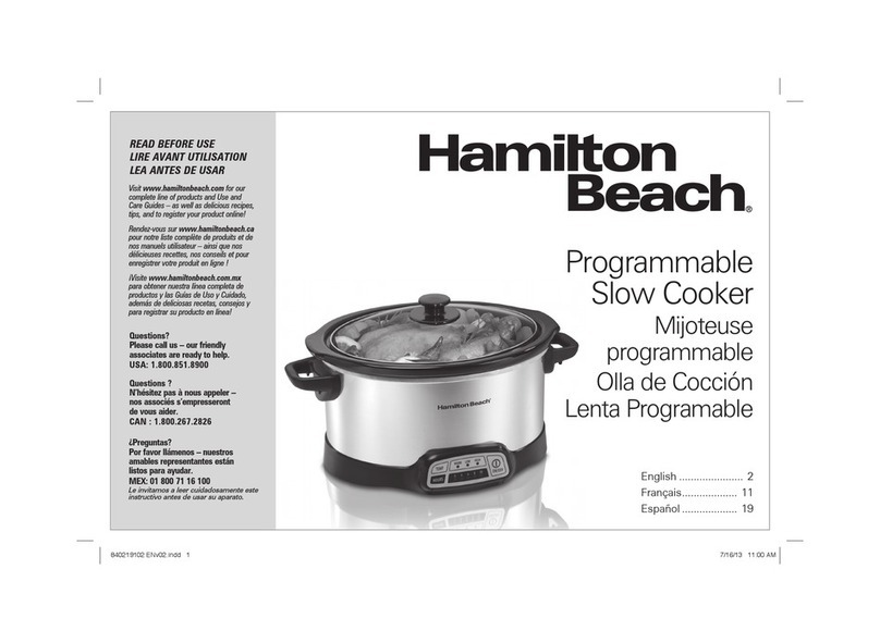 Hamilton Beach 33456 Owner's manual