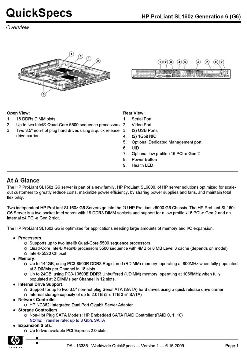 HP ProLiant SL160z Generation 6 (G6) User manual
