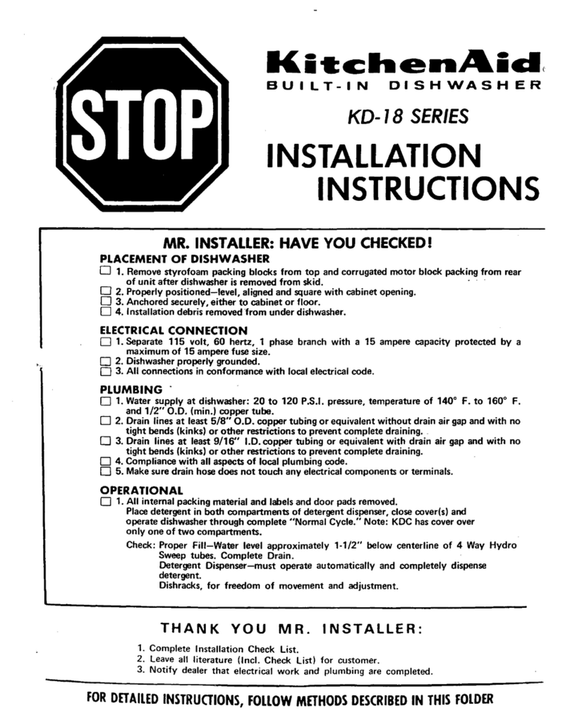 KitchenAid KD I8 SERIES User manual