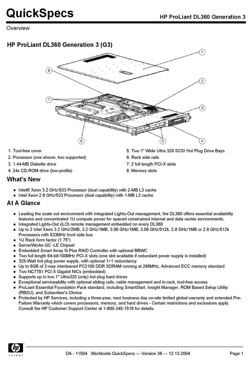HP ProLiant DL360 Generation 3 User manual