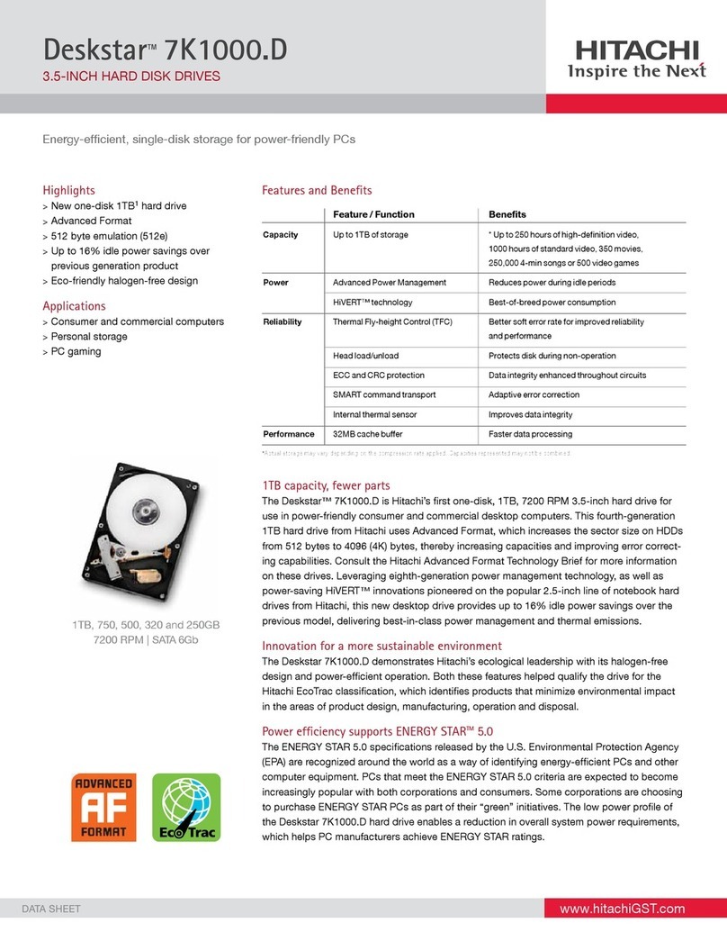Hitachi 3.5-inch Deskstar HDS721010DLE630 datasheet
