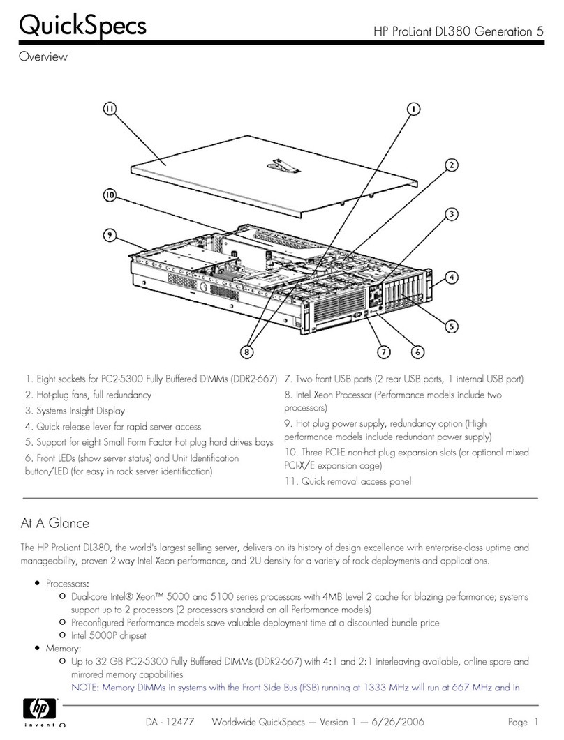 HP ProLiant DL380 Generation 5 specification