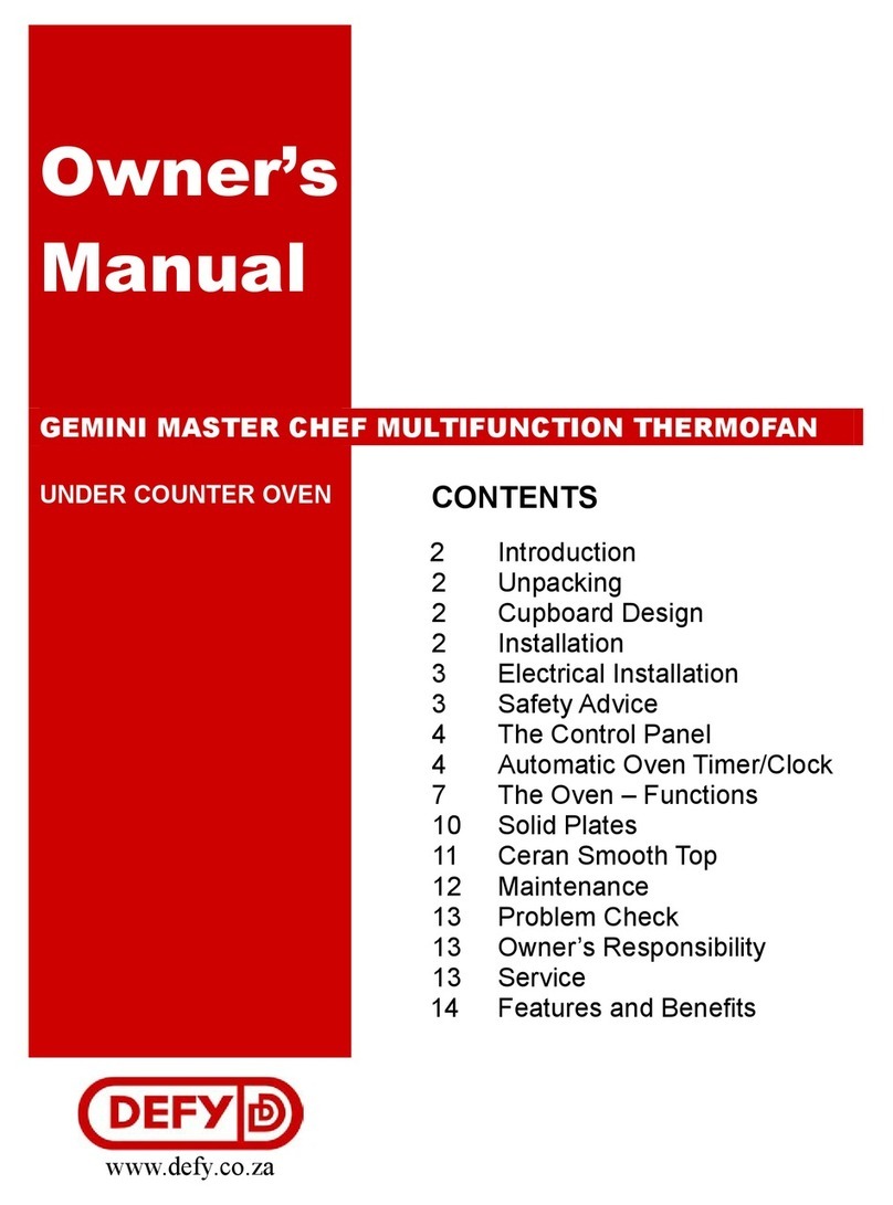 Defy GEMINI CERAN HOB User manual