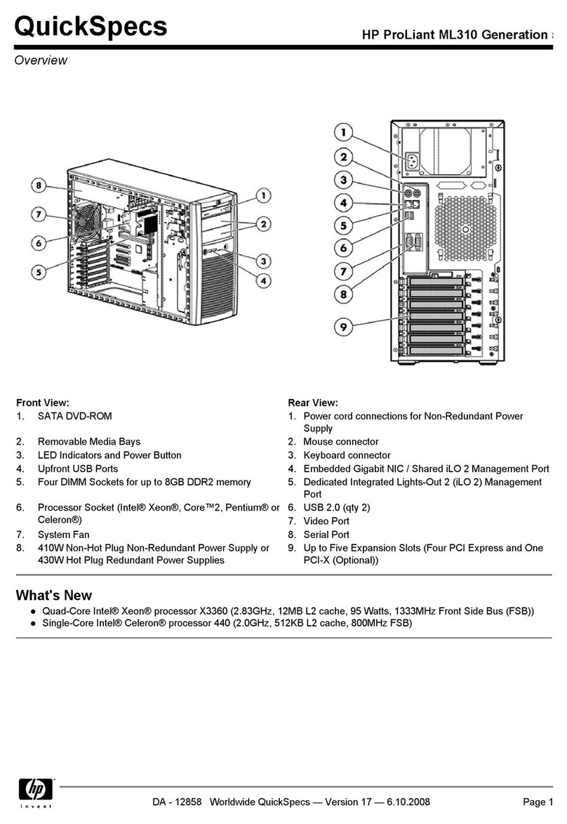 HP ProLiant ML310 Generation 5p User instructions