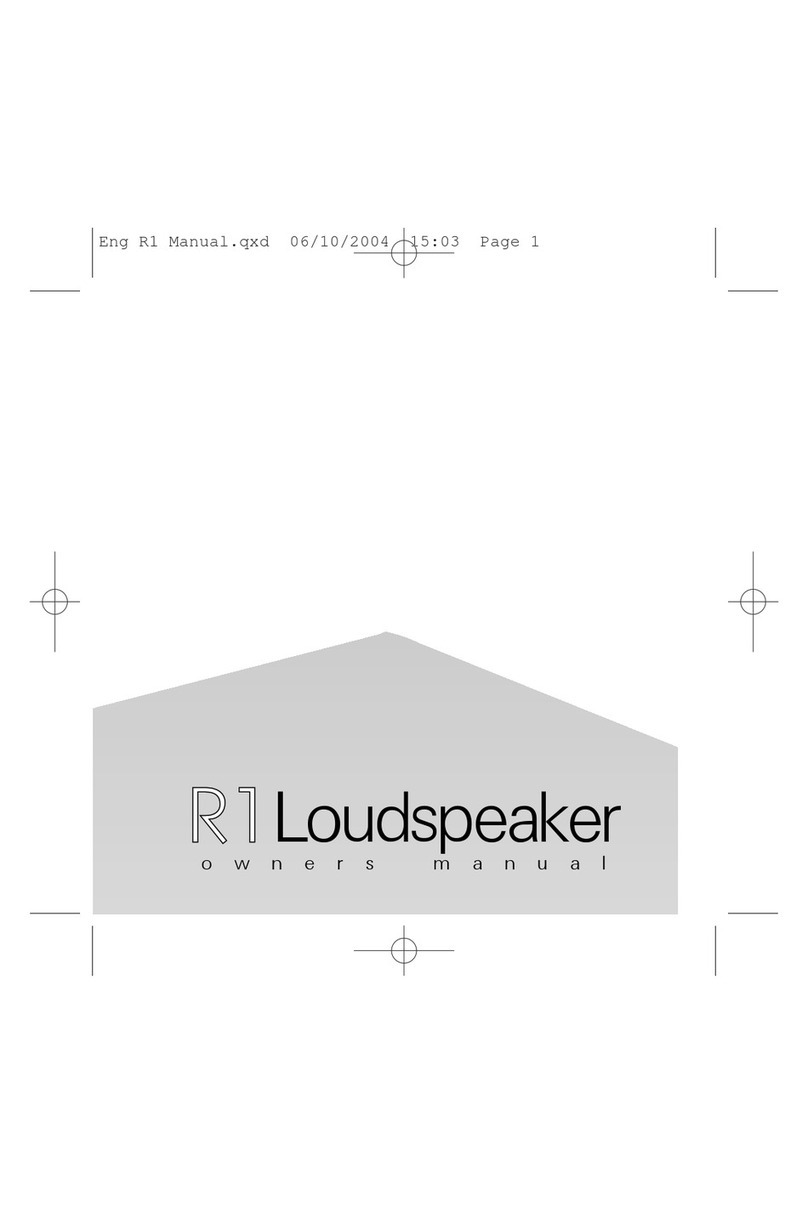 Rega R1 Loudspeaker owner's manual