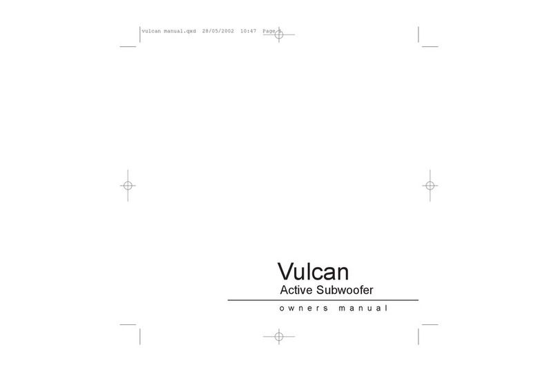 Rega Vulcan Active Subwoofer owner's manual