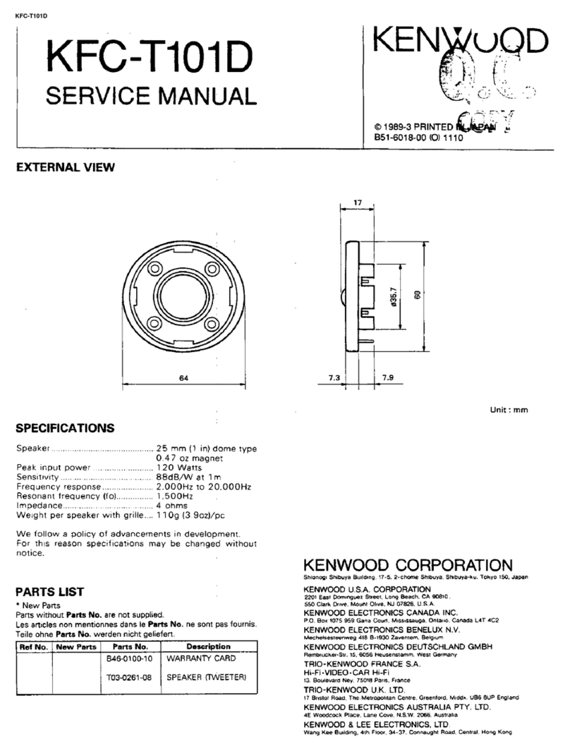 Kenwood KFC-T101D User manual