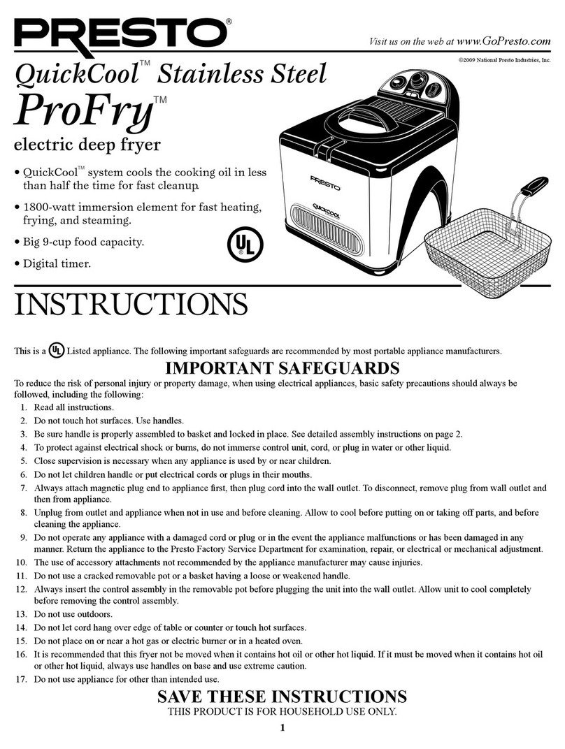 Presto ProFry electric deep fryer User manual
