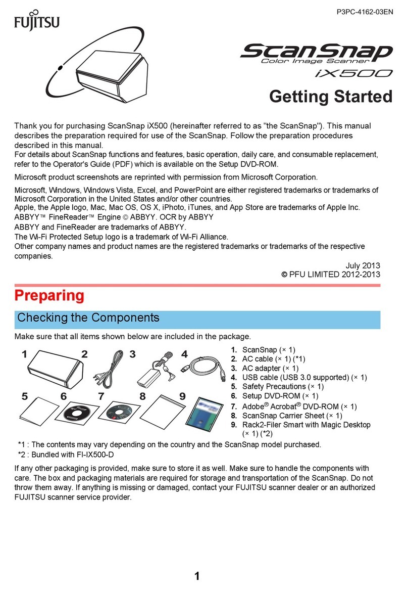 Fujitsu ScanSnap iX500 User manual Fujitsu ScanSnap iX500 User manual