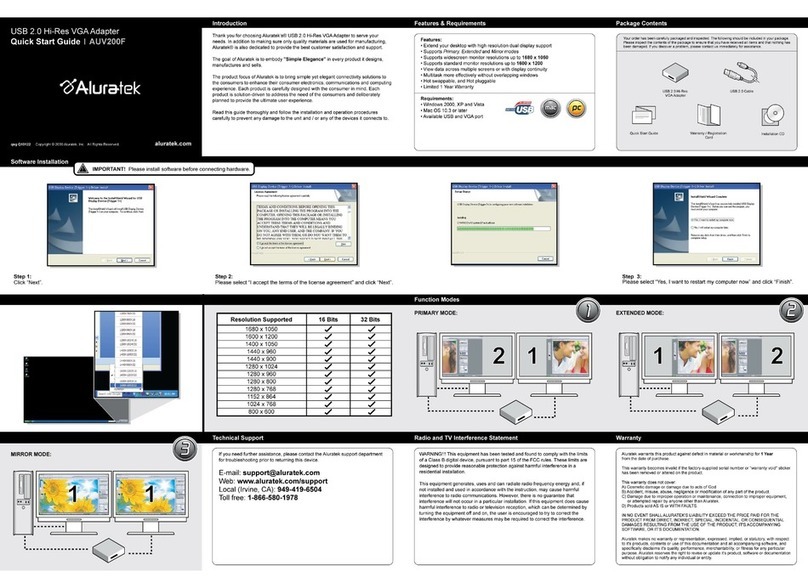 Aluratek AUV200F quick start guide Aluratek AUV200F quick start guide