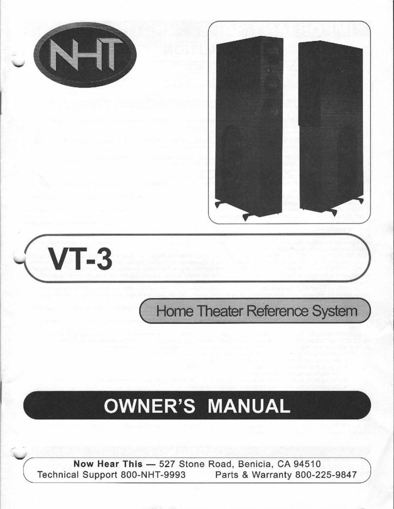 NHT VT-3 owner's manual