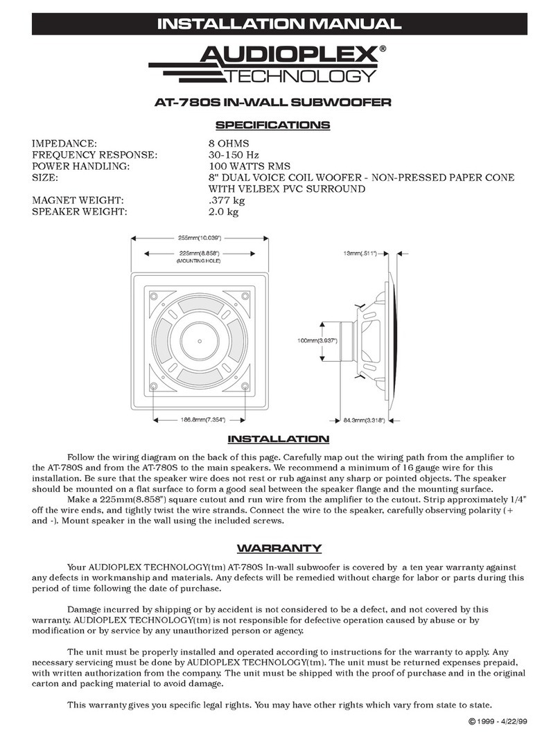 Audioplex AT-780S installation manual