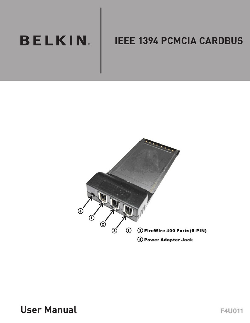 Belkin IEEE 1394 PCMCIA CARDBUS user manual