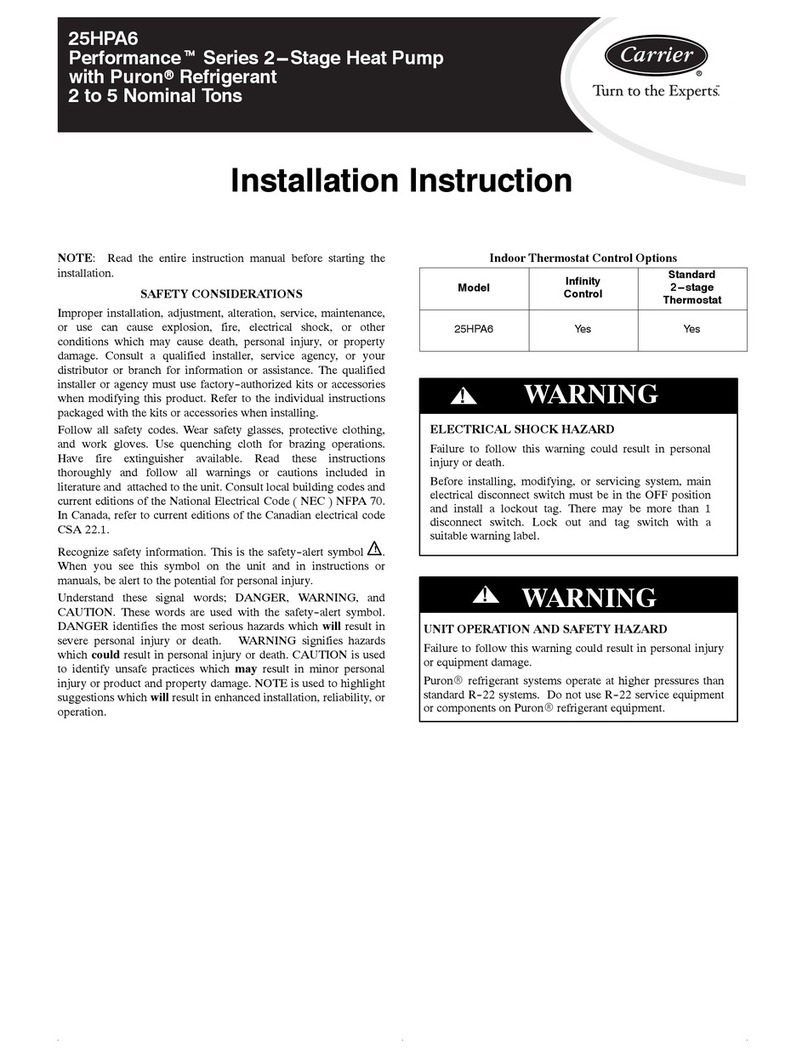 Carrier 25HPA6 installation instructions