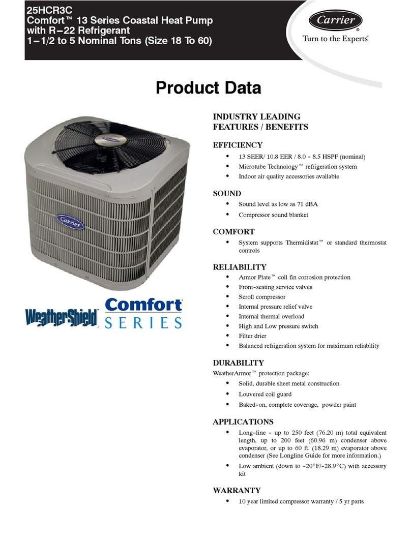 Carrier Comfort 25HCR3C Product data