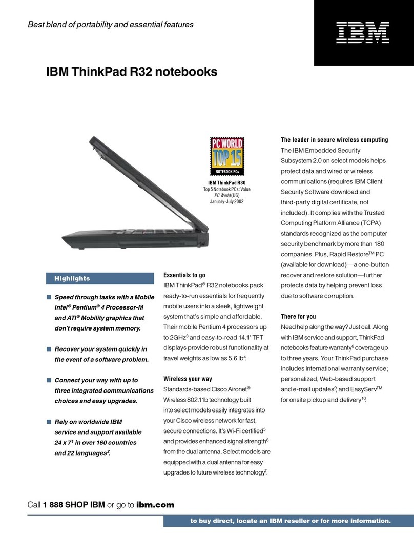 IBM THINKPAD R32 User manual