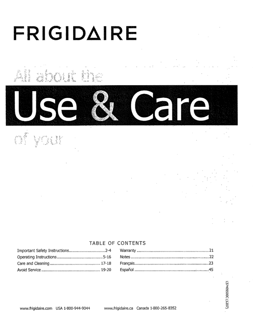 Frigidaire affinity 137409500c User manual