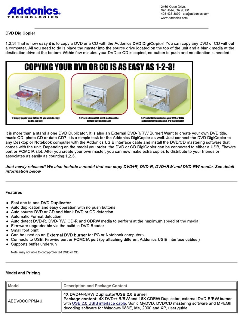 Addonics Technologies AEDVDCOPPM4U User manual Addonics Technologies AEDVDCOPPM4U User manual