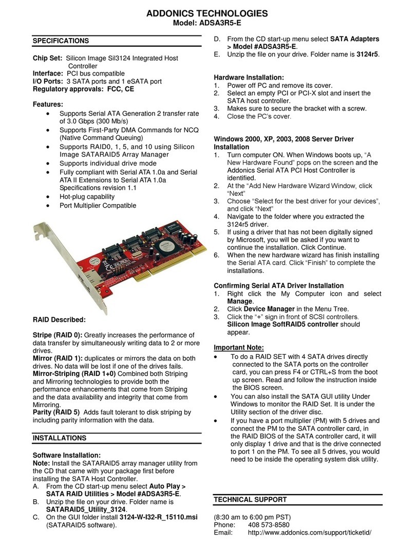 Addonics Technologies ADSA3R5-E User manual