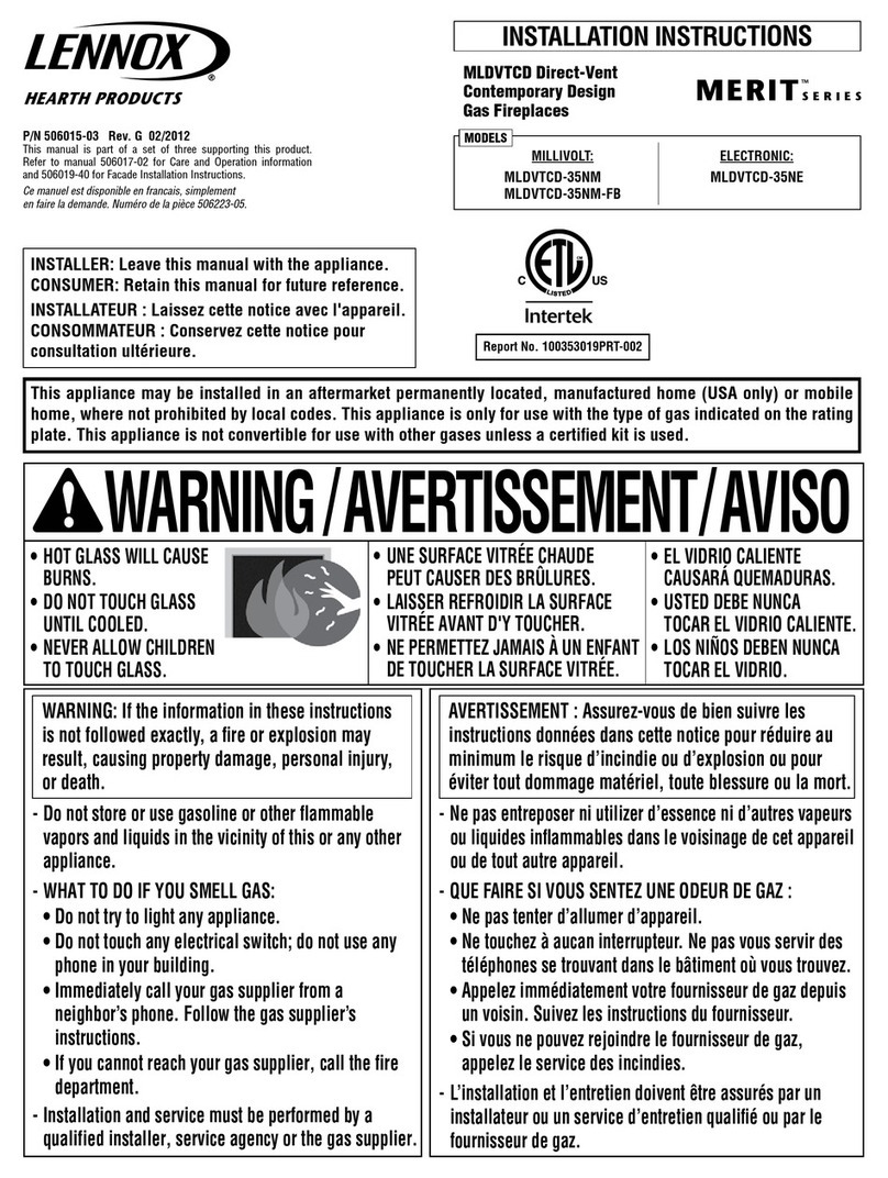 Lennox Hearth Products MLDVTCD-35NE installation instructions