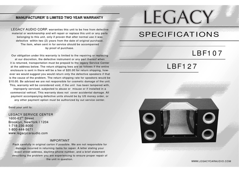 Legacy LBF107 User manual