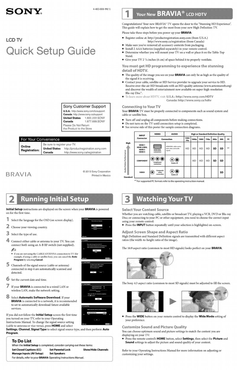 Sony BRAVIA User manual
