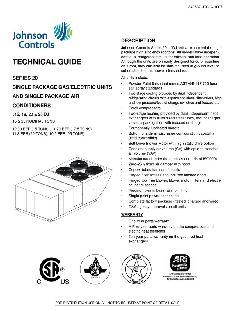 Johnson Controls Series 20 J 15 DJ Quick start guide