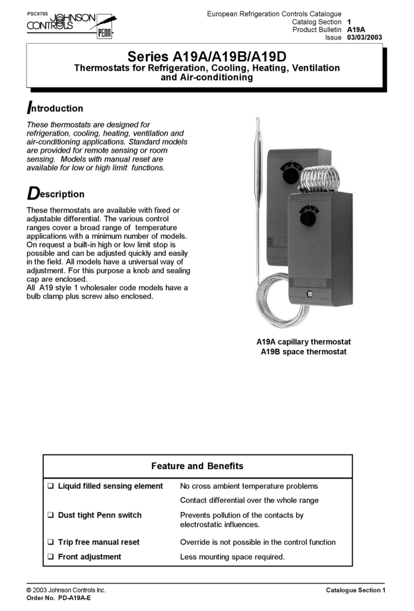 Johnson Controls A19A User manual