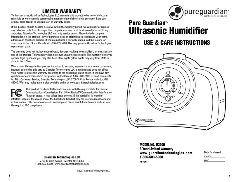 pureguardian H2500 Installation guide