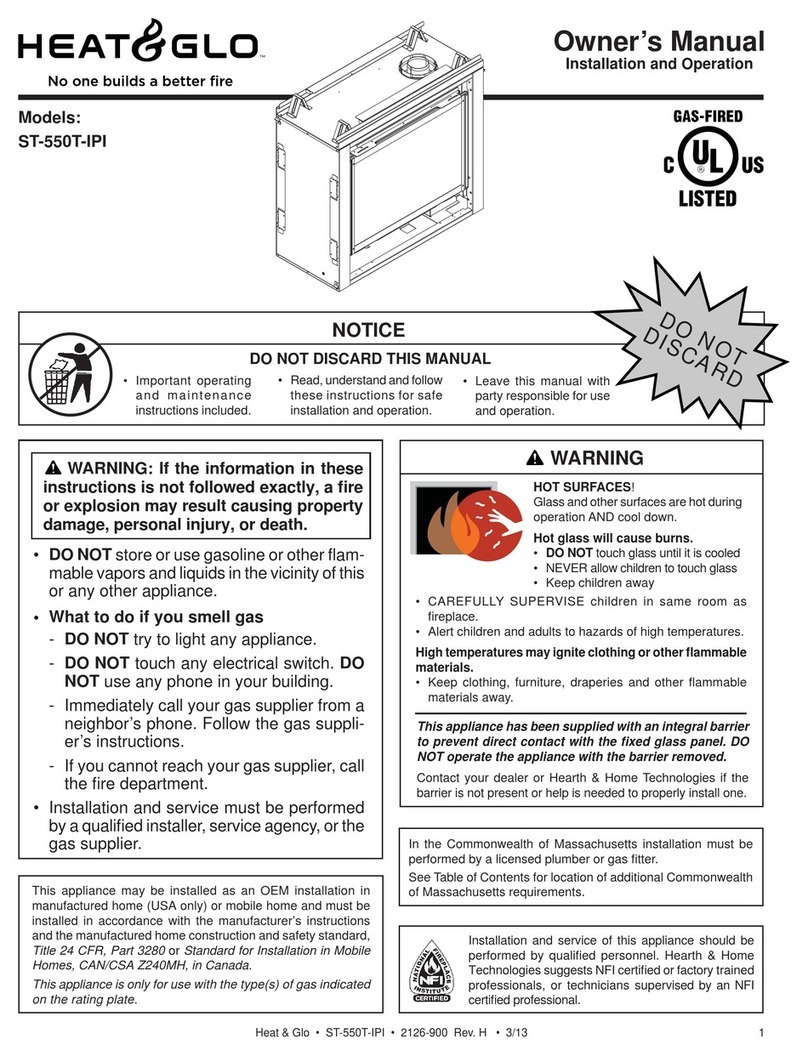 Heat & Glo ST-550T-IPI User manual Heat & Glo ST-550T-IPI User manual