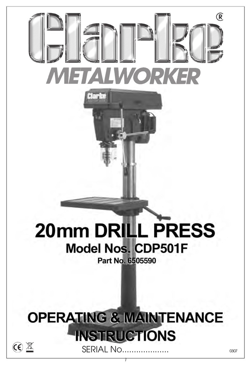Clarke Metalworker CDP501F Installation and operation manual