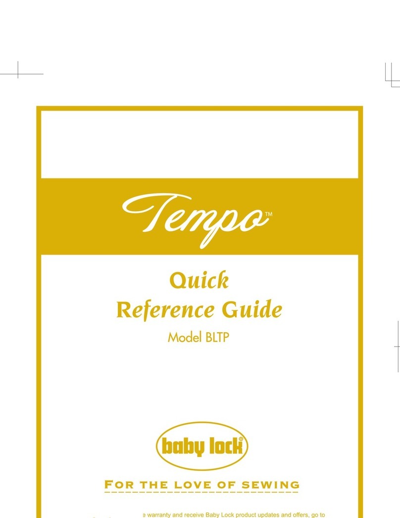 Baby Lock Tempo BLTP Quick reference guide