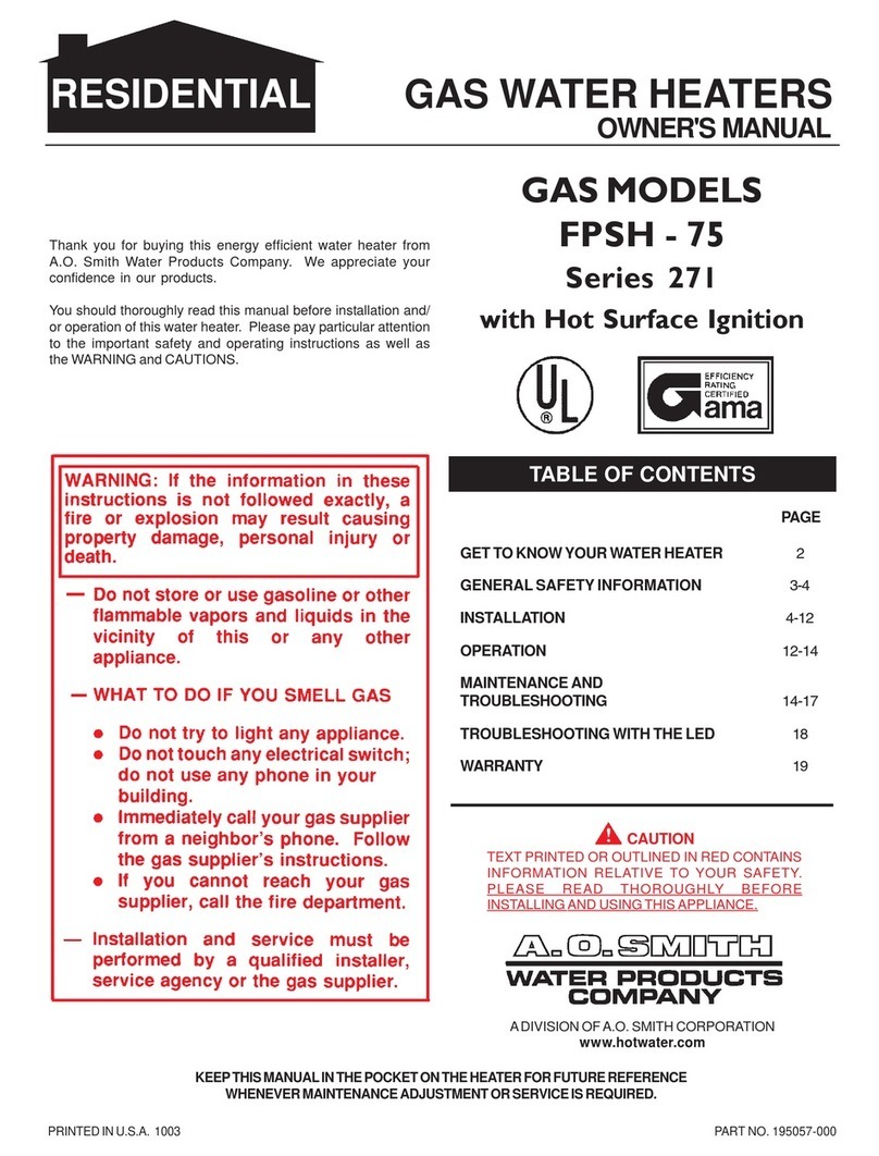 A.O. Smith FPSH-75 User manual