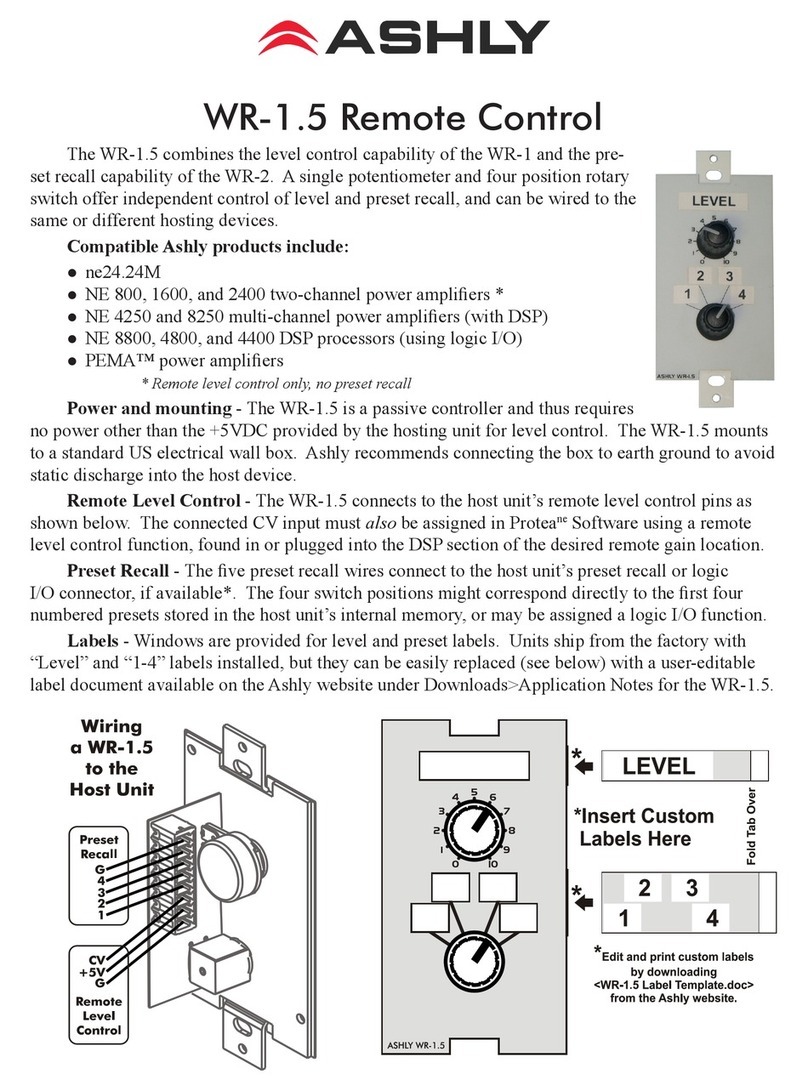 Ashly WR-1.5 quick guide