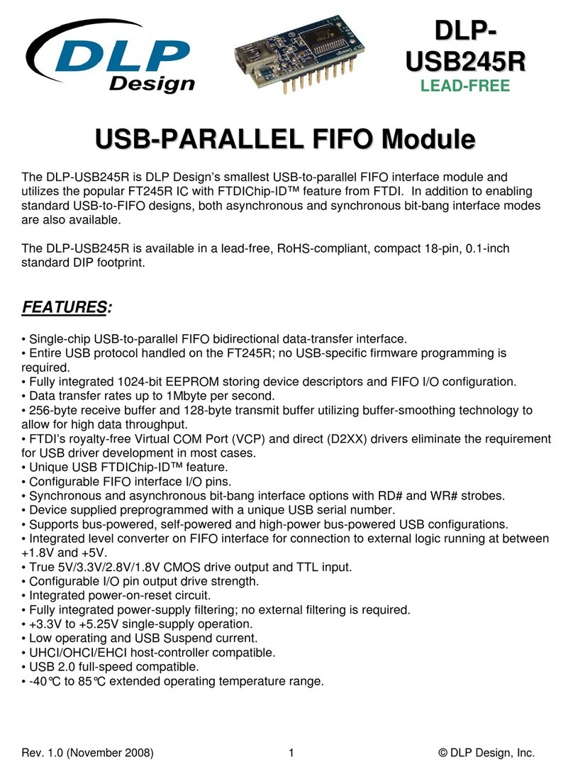 DLP Design USB-Parallel FIFO Module DLP-USB245R user guide