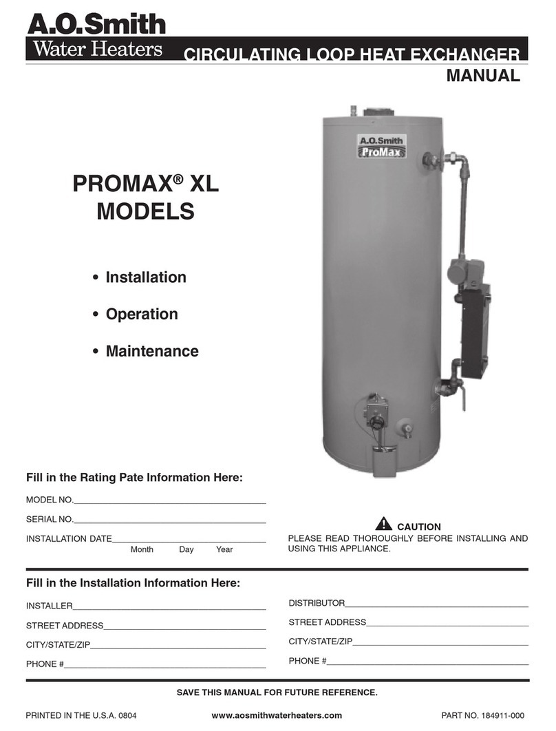 A.O. Smith RXLD-52 User manual