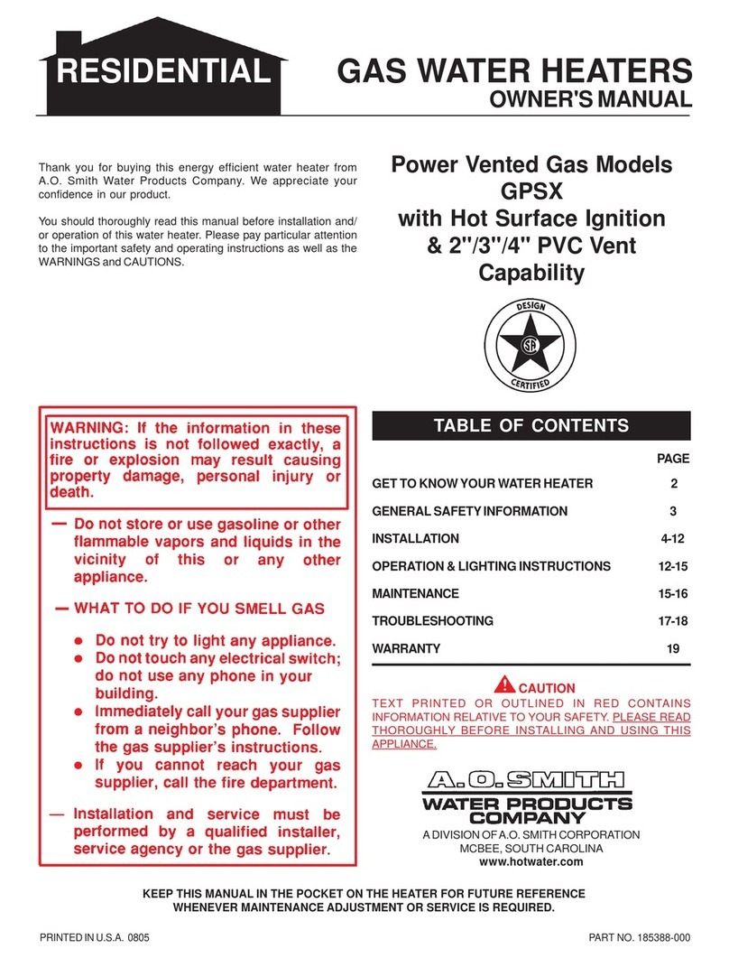 A.O. Smith GPSX-50L User manual
