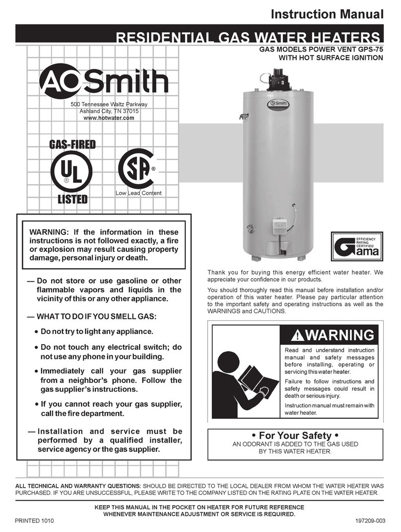 A.O. Smith GPS-75 User manual A.O. Smith GPS-75 User manual