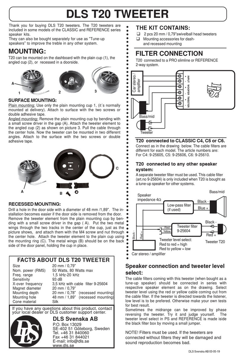 DLS T20 tweeter CLASSIC Quick user guide