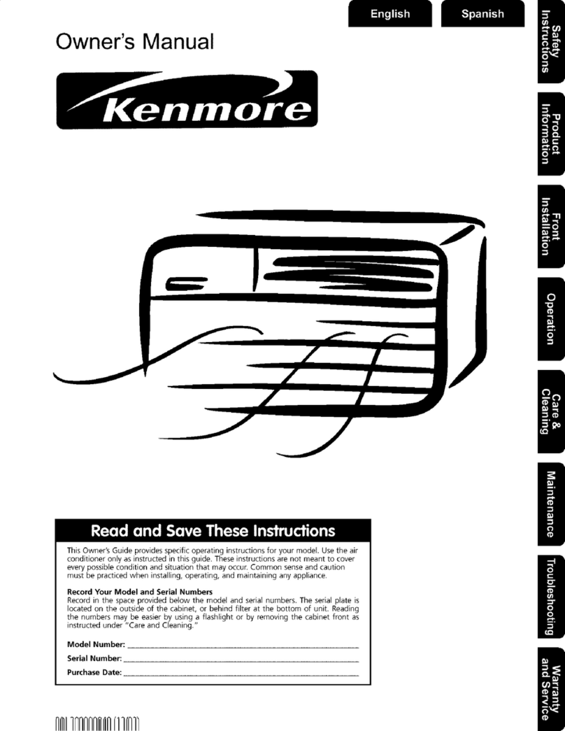Sears Kenmore Air Conditioner User manual