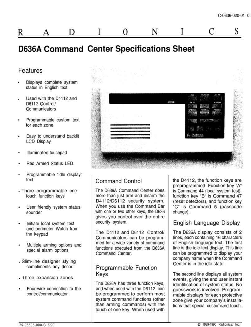 Radionics D636A installation instructions