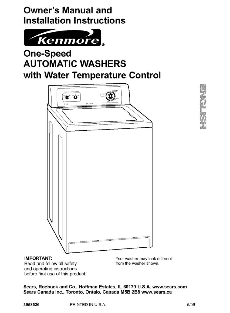 Kenmore Kenmore One-Speed Automatic Washers Original instructions