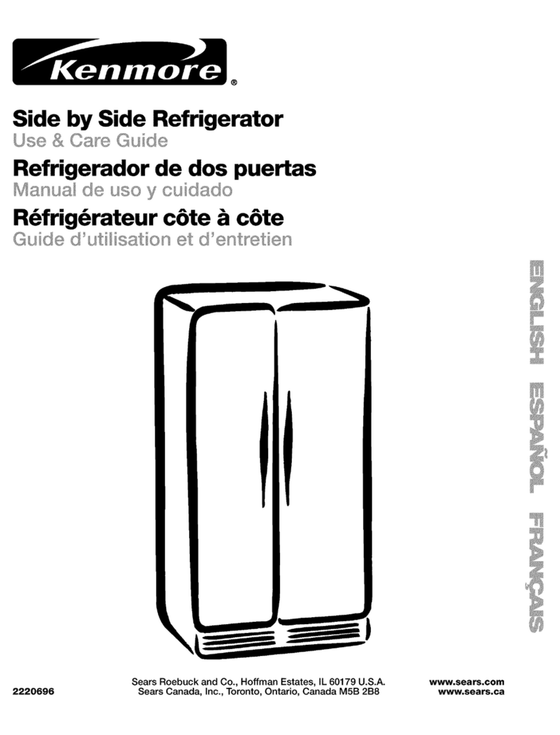 Kenmore Kenmore Side by Side Refrigerator Use & care guide