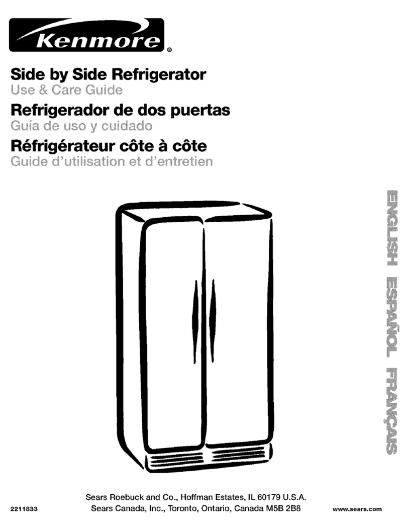 Kenmore Kenmore Side by Side Refrigerator Use & care guide