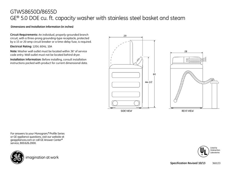 GE GTWS8650DWS specification
