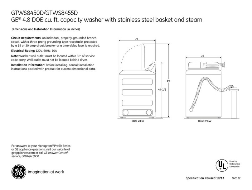 GE GTWS8450DWS User manual