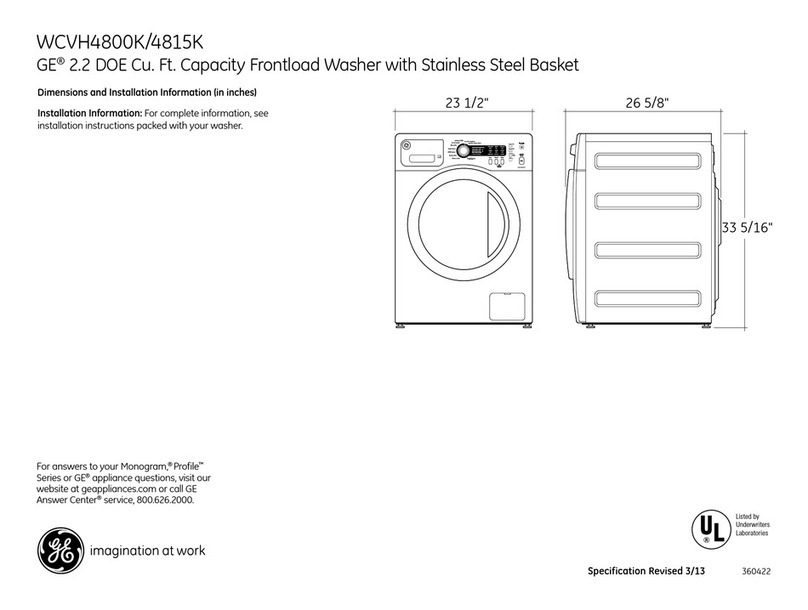 GE WCVH4800K User manual