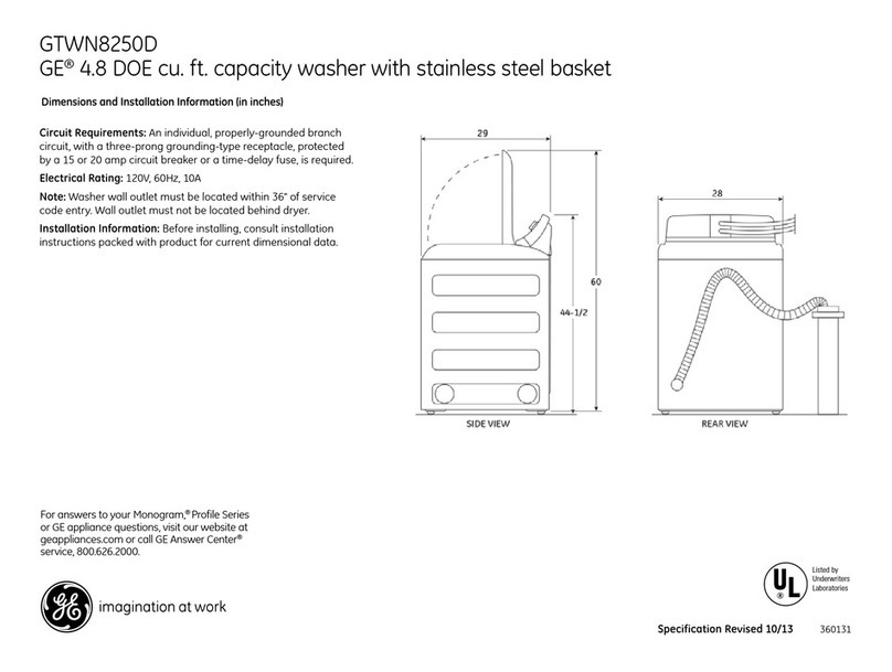 GE GTWN8250DWS User manual GE GTWN8250DWS User manual