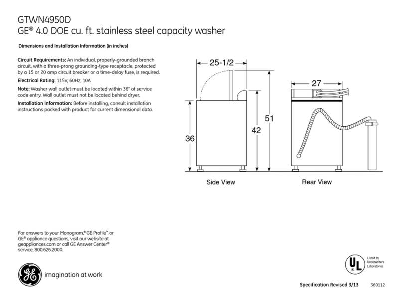 GE GTWN4950D User manual