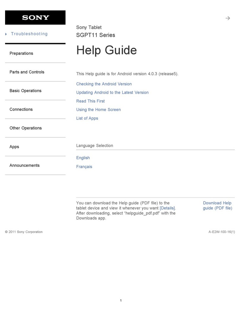 Sony SGPT11 Series Reference guide